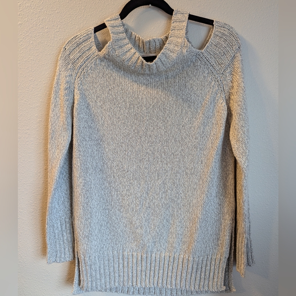 RD Style Tan Oatmeal Shoulder Sweater Size S